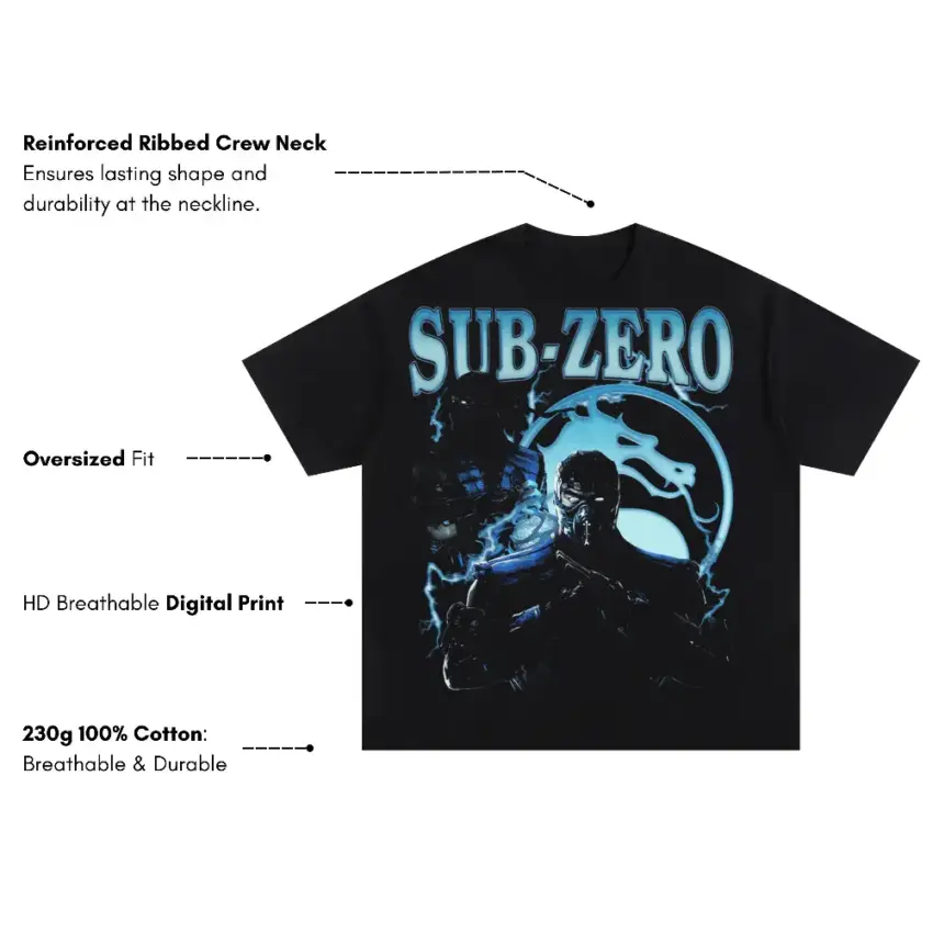Sub Zero Absolute Zero Oversized Black Graphic Tee - Image 4