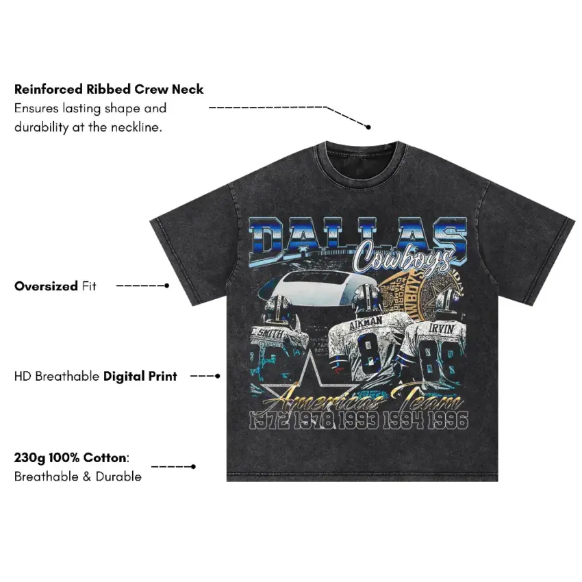 Americas Team Oversized Acid Wash T-shirt - Image 5