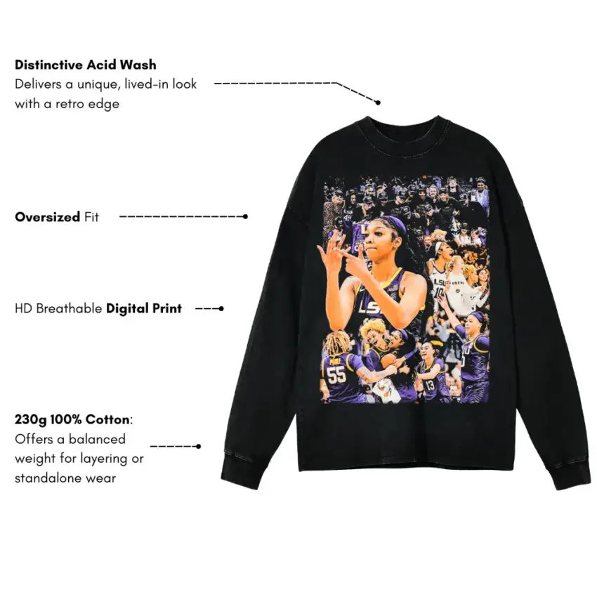 Courtside Calm Aicd Wash Oversized Long Sleeve Shirt - Image 2