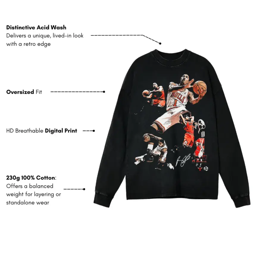 Flight 8 Aicd Wash Oversized Long Sleeve Shirt - Image 2