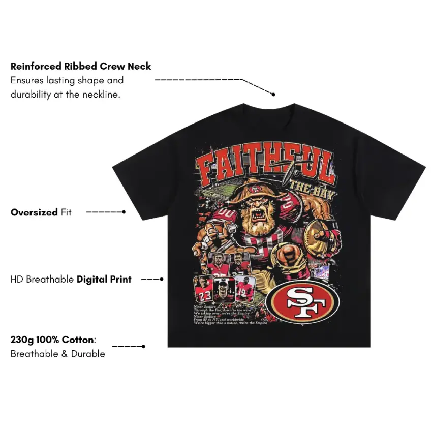 Gold Rush Glory Oversized Black Graphic Tee - Image 5