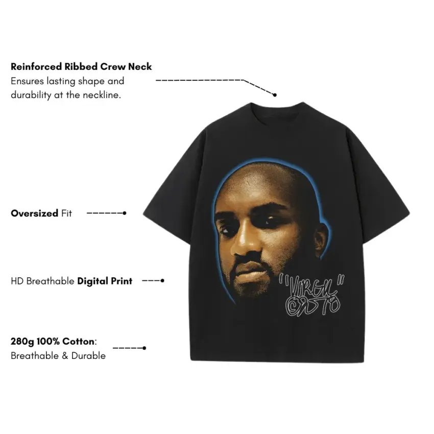 Her Loss Portrait Heavyweight Oversized Black Graphic Tee - Image 4