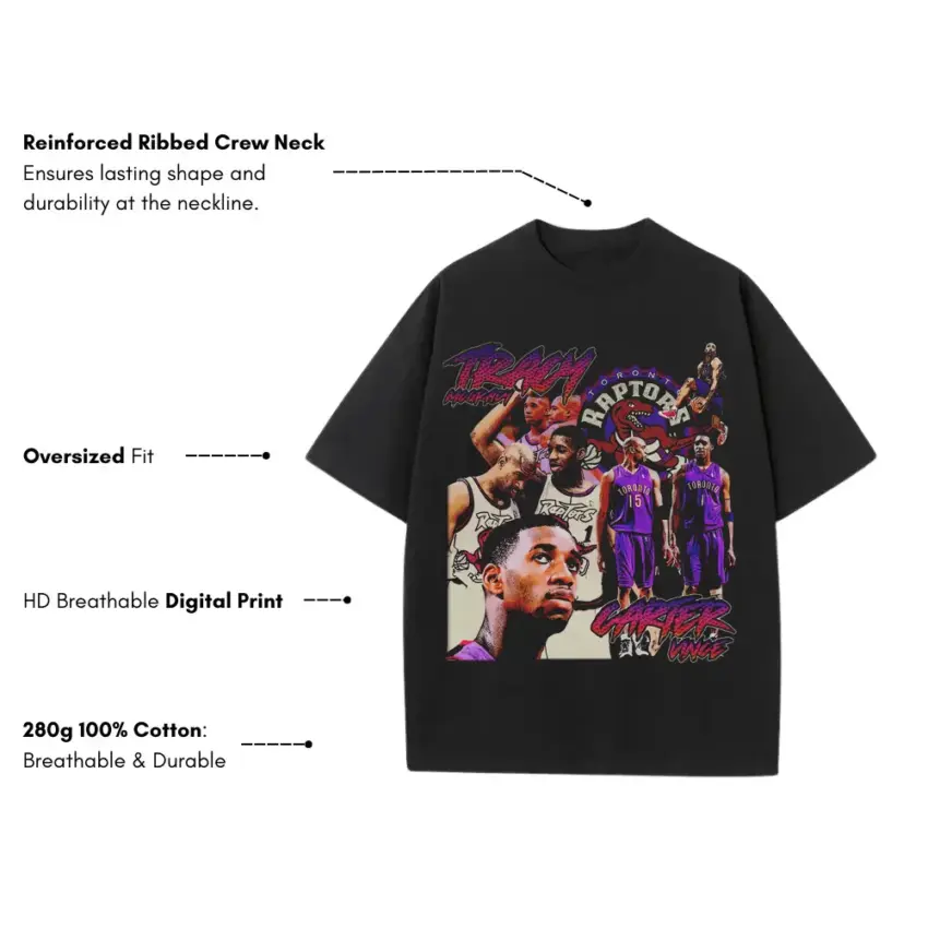 Light The Beam Heavyweight Oversized Black Graphic Tee - Image 4