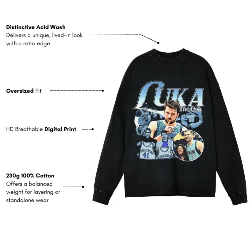 Luka Magic Aicd Wash Oversized Long Sleeve Shirt - Image 2