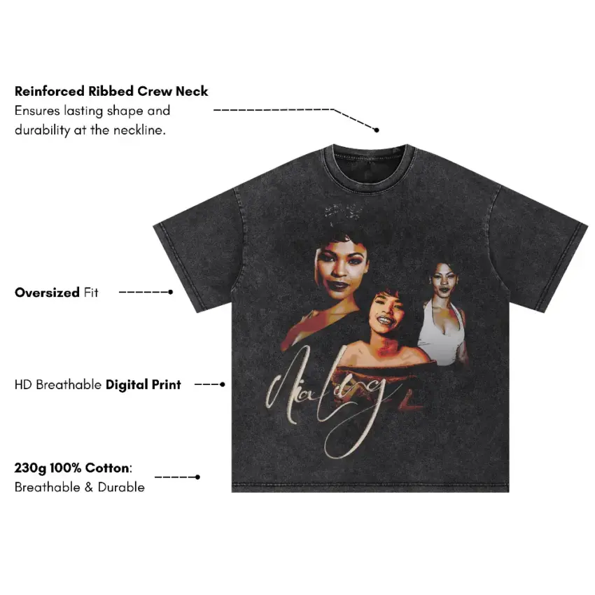 Mamba And Mambacita Oversized Acid Wash T-shirt - Image 2