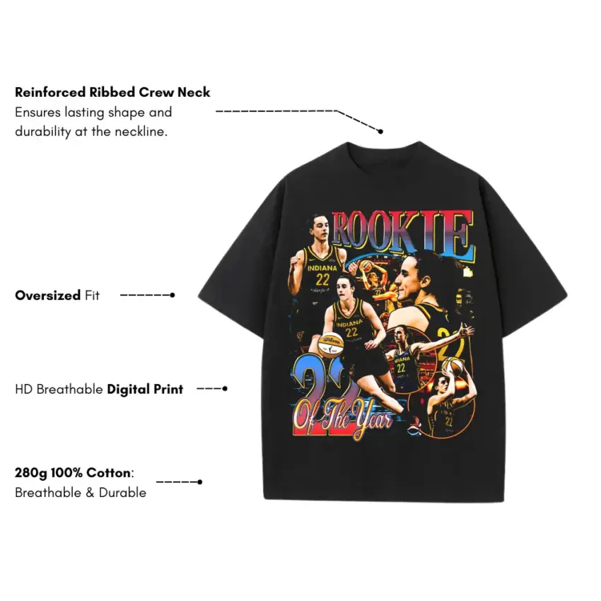 Rookie Booker Heavyweight Oversized Black Graphic Tee - Image 2