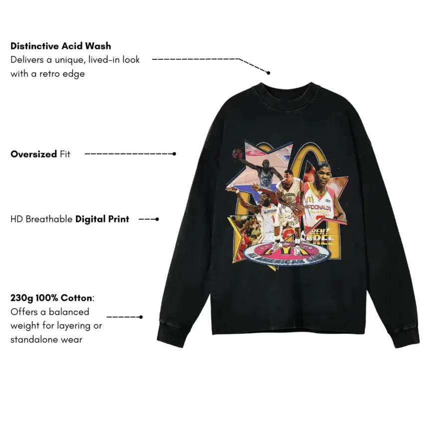 The Big Three Aicd Wash Oversized Long Sleeve Shirt - Image 2