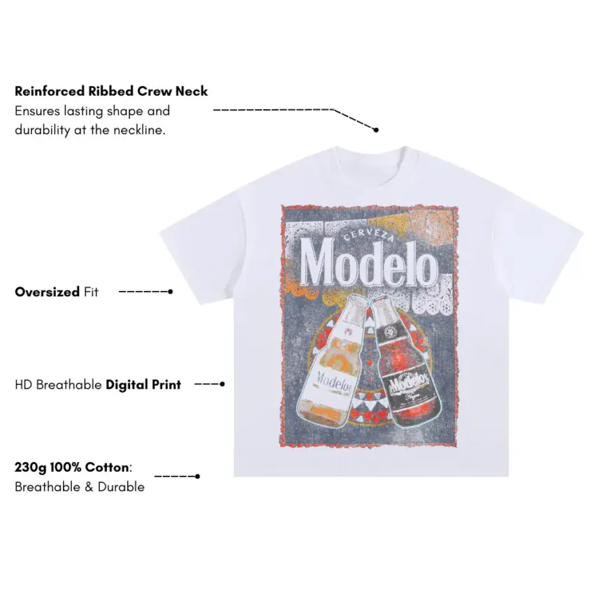 Six Pack Of Sunshine Oversized White Graphic Tee - Image 5