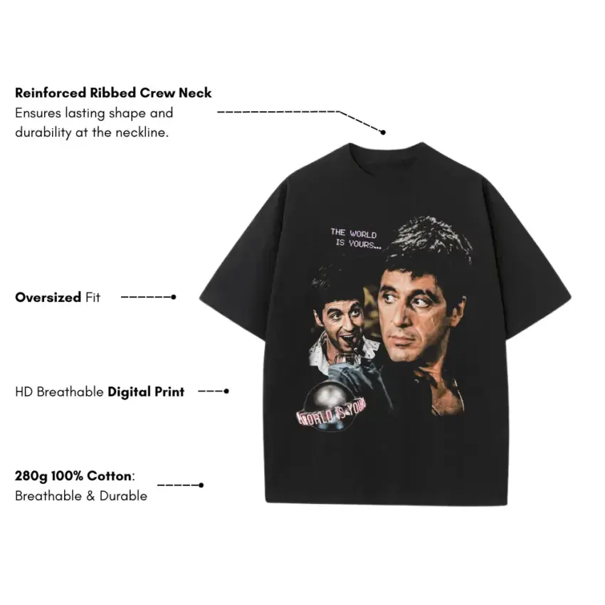 Every Dog Has His Day Heavyweight Oversized Black Graphic Tee - Image 4