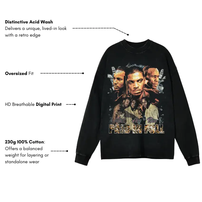 Everybody Eats Aicd Wash Oversized Long Sleeve Shirt - Image 4