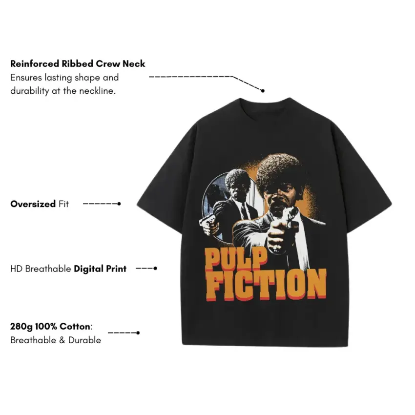 Ezekiel 25 17 Heavyweight Oversized Black Graphic Tee - Image 2