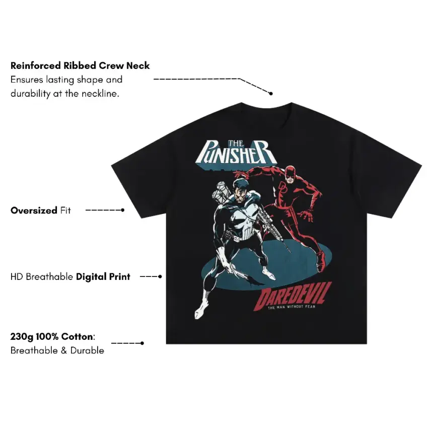Hell's Kitchen Showdown Oversized Black Graphic Tee - Image 2