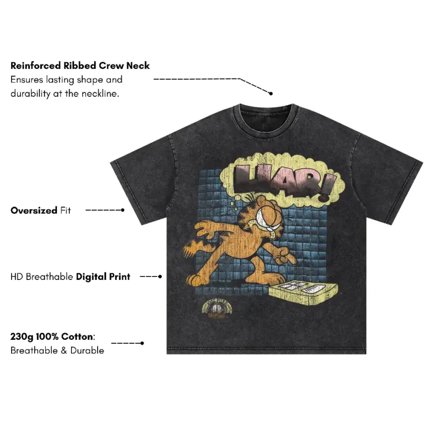 I Hate Mondays Oversized Acid Wash T-shirt - Image 2