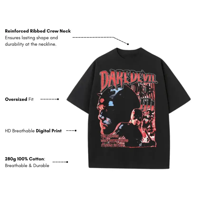 Let The Devil Out Heavyweight Oversized Black Graphic Tee - Image 2
