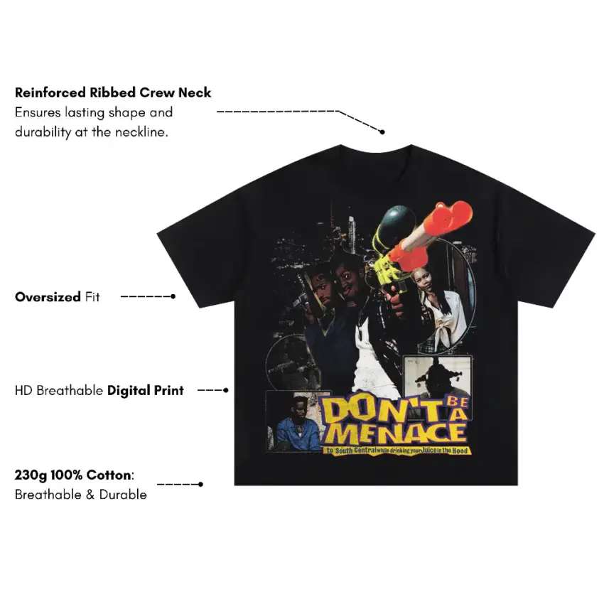 Message! Oversized Black Graphic Tee - Image 3