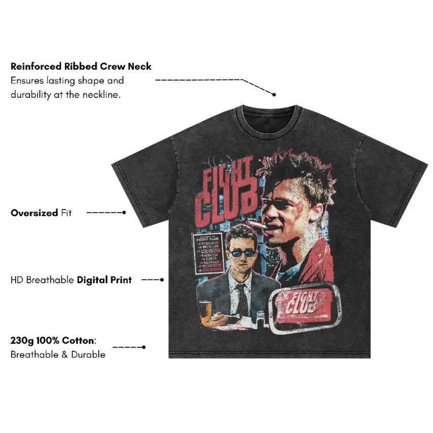 Project Mayhem Oversized Acid Wash T-shirt - Image 2