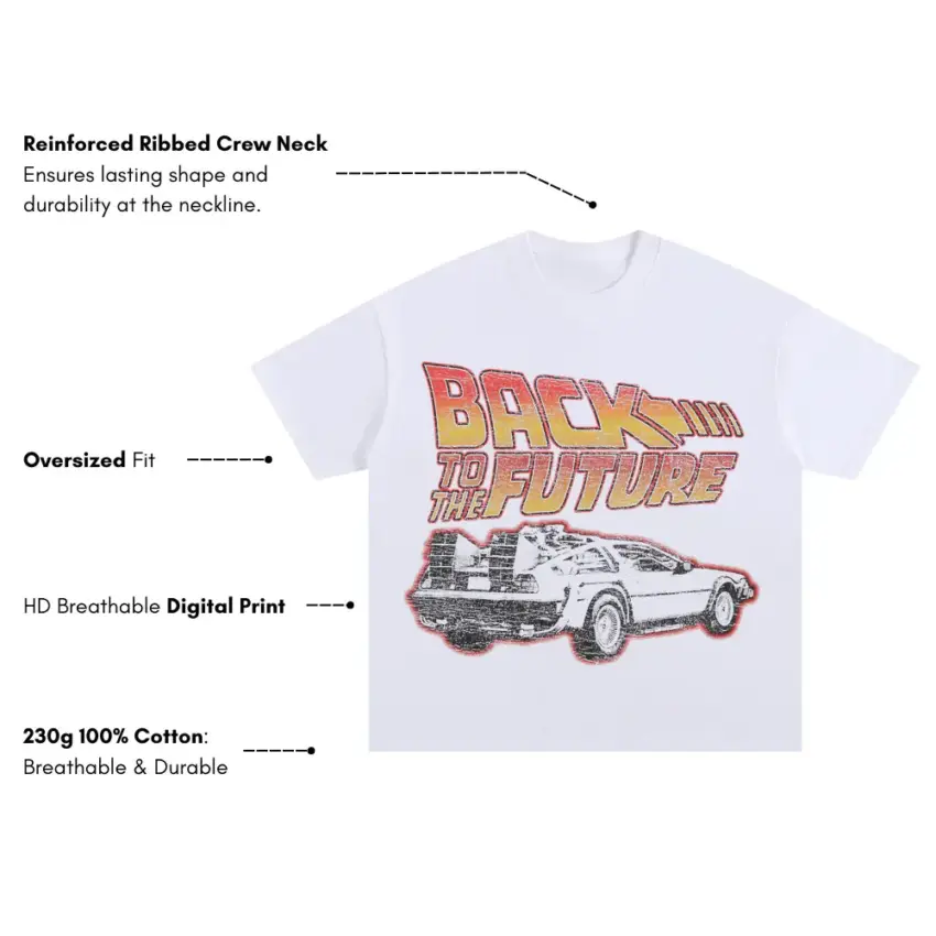 Roads Where We're Going Oversized White Graphic Tee - Image 2