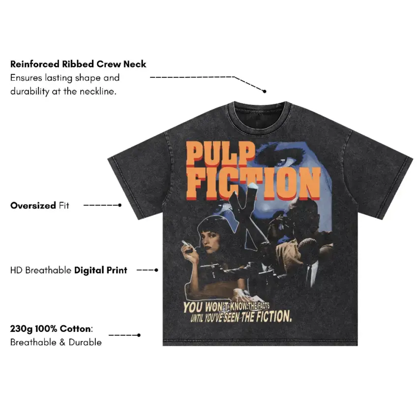 Royale With Cheese Oversized Acid Wash T-shirt - Image 2