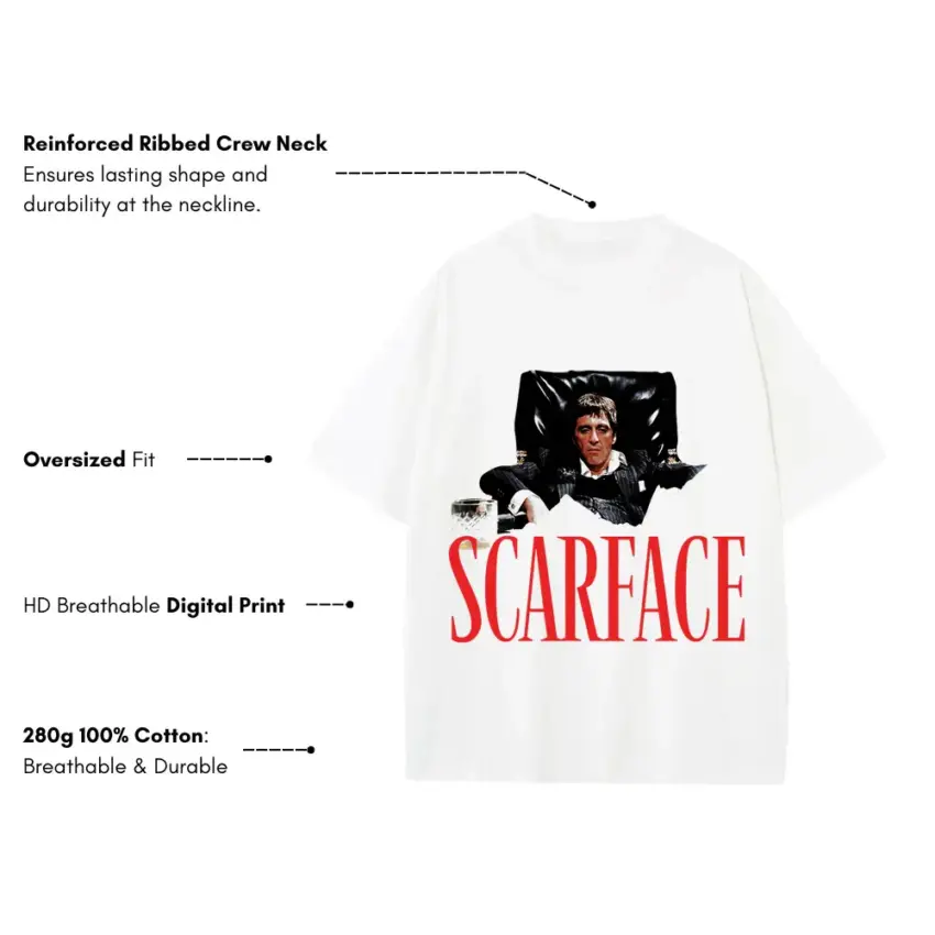 The Bad Guy Heavyweight Oversized White Graphic Tee - Image 4