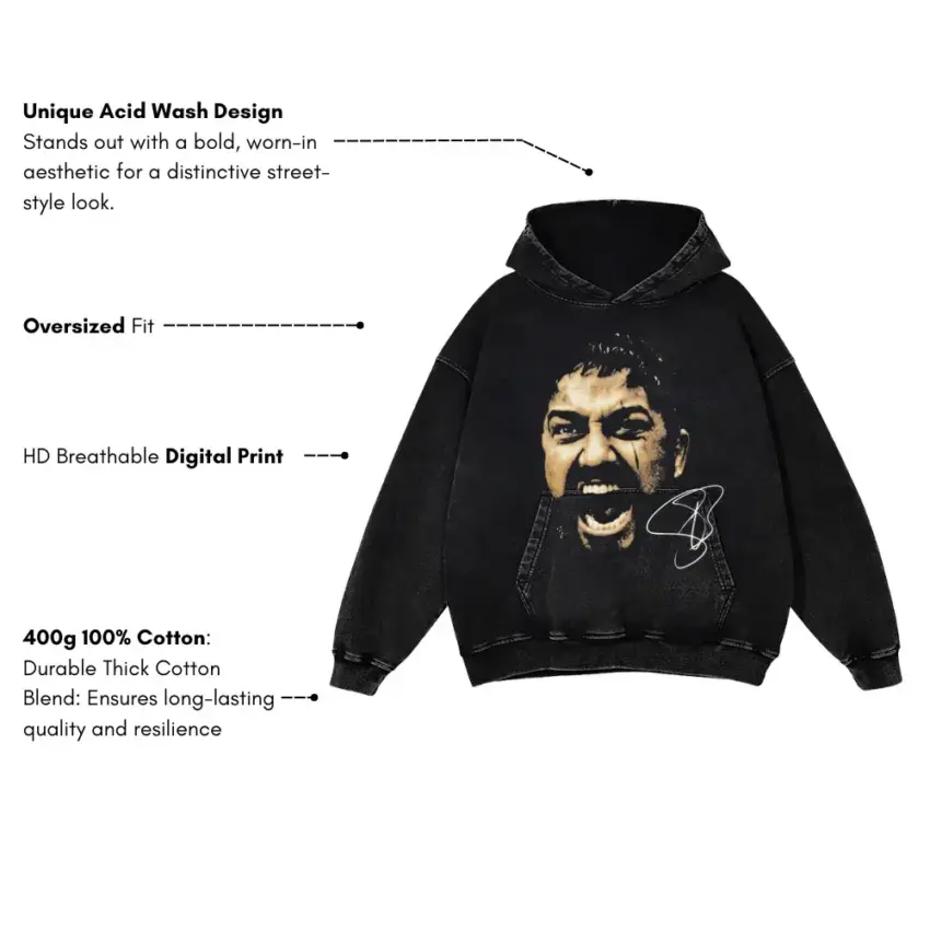 The Dragon Aicd Wash Oversized Hoodie - Image 2