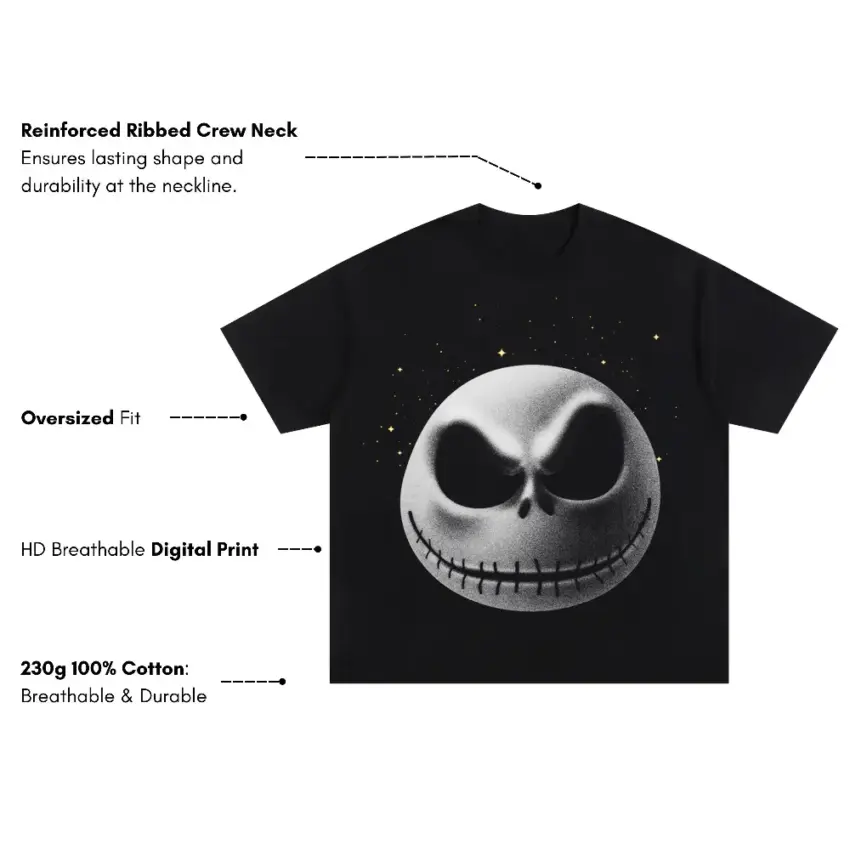 The Pumpkin King Oversized Black Graphic Tee - Image 5