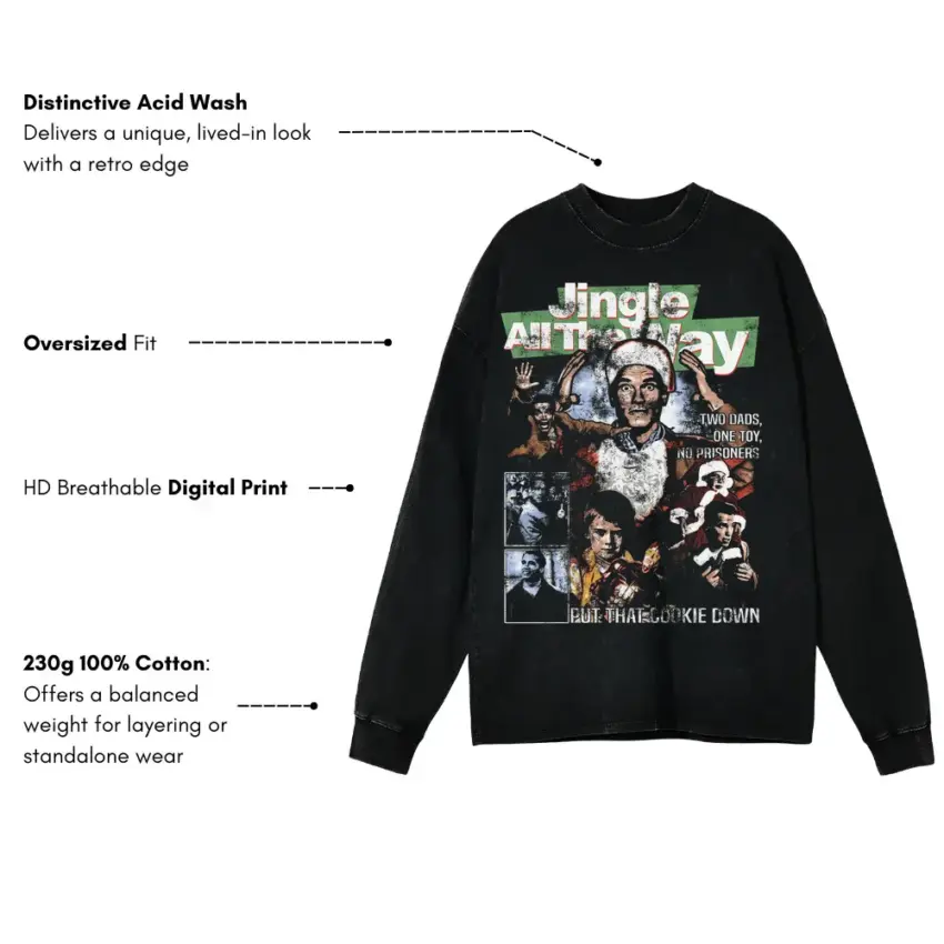 The Quest For Turboman Aicd Wash Oversized Long Sleeve Shirt - Image 5