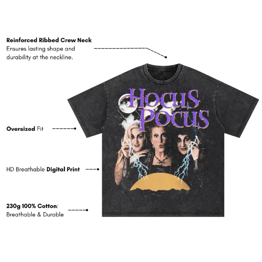 The Sanderson Sisters Oversized Acid Wash T-shirt - Image 2