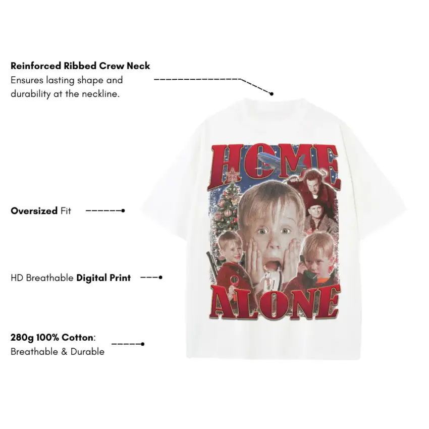 This Is My House Heavyweight Oversized White Graphic Tee - Image 2