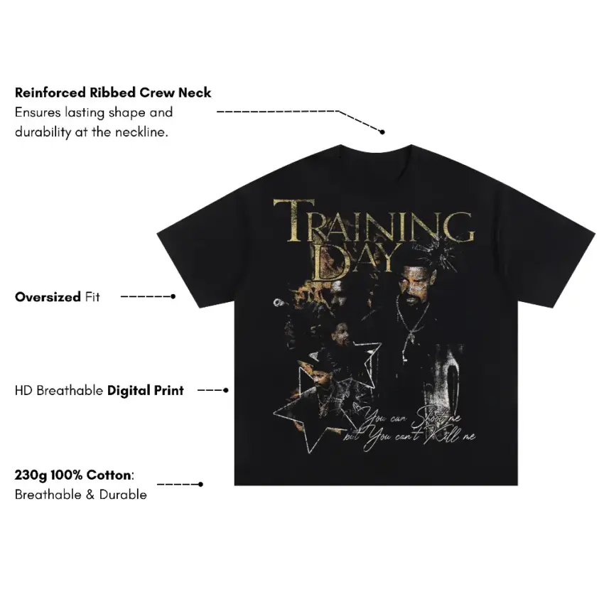 To Protect The Sheep Oversized Black Graphic Tee - Image 2