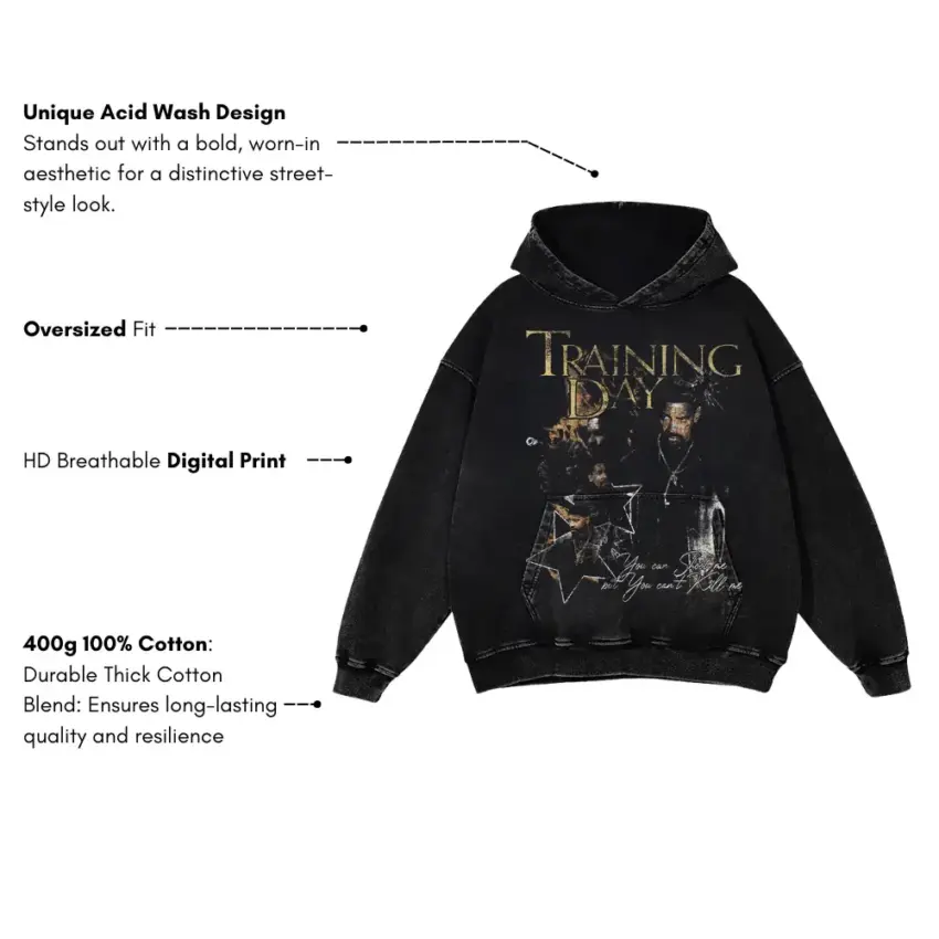 To Protect The Sheep Aicd Wash Oversized Hoodie - Image 2