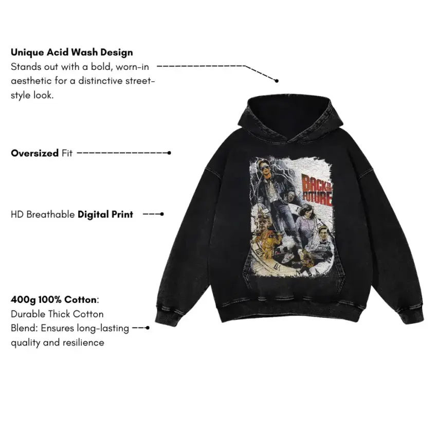 Where We're Going Aicd Wash Oversized Hoodie - Image 2
