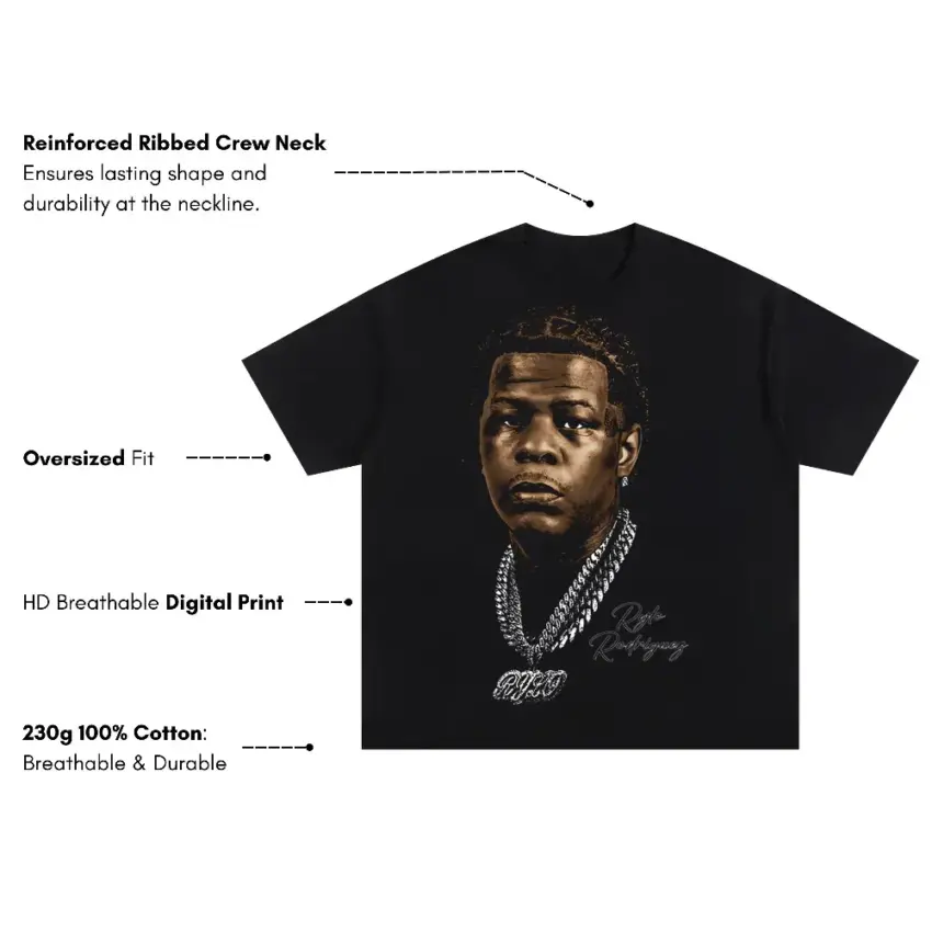 4PF Boss Oversized Black Graphic Tee - Image 5
