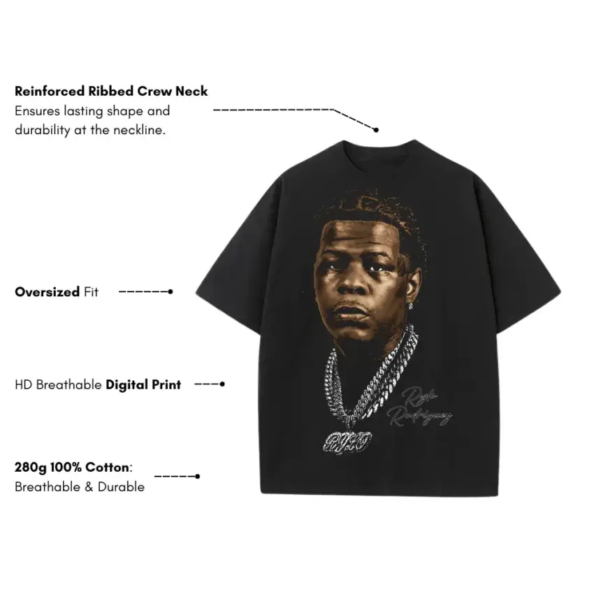 4PF Boss Heavyweight Oversized Black Graphic Tee - Image 5