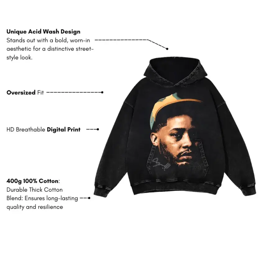 808 Mafia Boss Aicd Wash Oversized Hoodie - Image 5