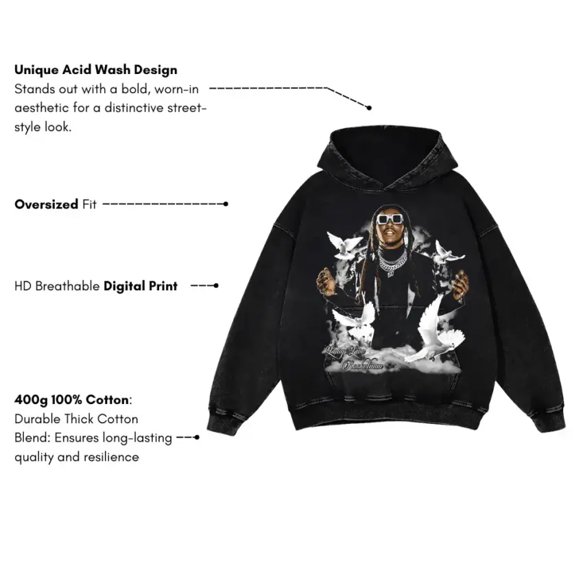 A Milli Aicd Wash Oversized Hoodie - Image 5