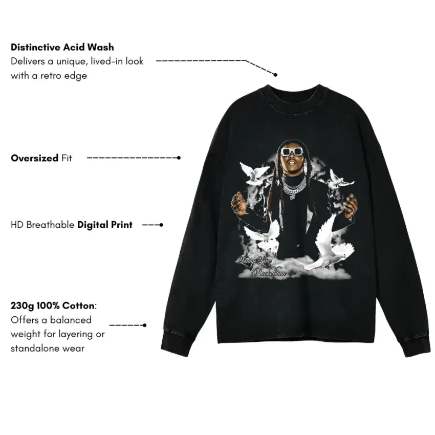 A Milli Aicd Wash Oversized Long Sleeve Shirt - Image 5