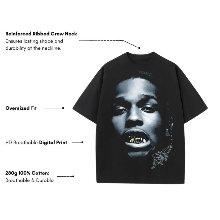 ASAP Forever Heavyweight Oversized Black Graphic Tee - Image 5