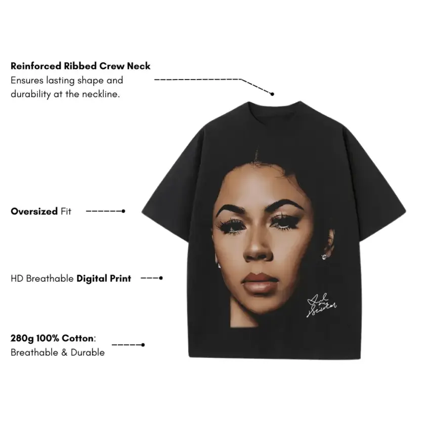 Aaliyah One In A Million Heavyweight Oversized Black Graphic Tee - Image 5