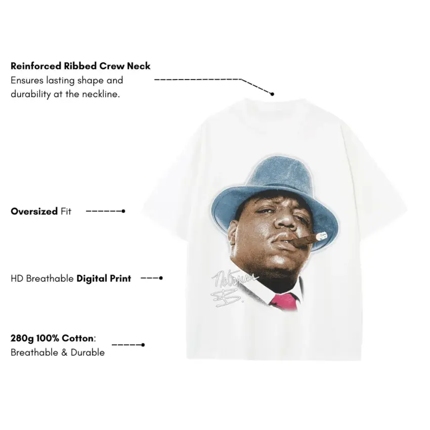 Adrenaline Rush Heavyweight Oversized White Graphic Tee - Image 5