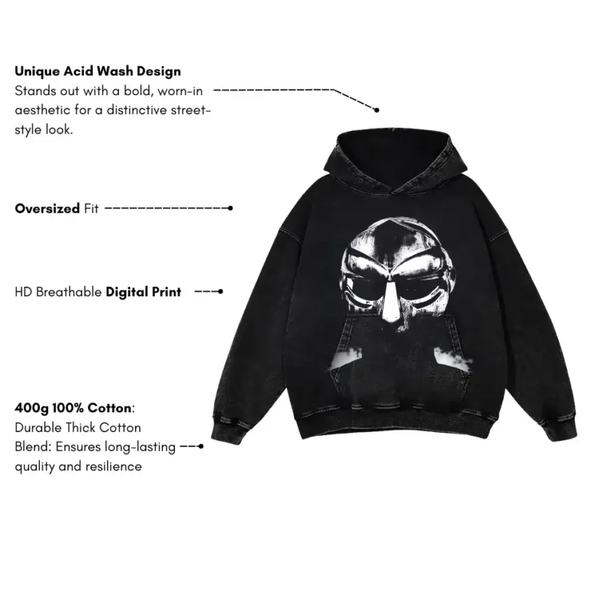 All Caps When You Spell The Man Name Aicd Wash Oversized Hoodie - Image 5