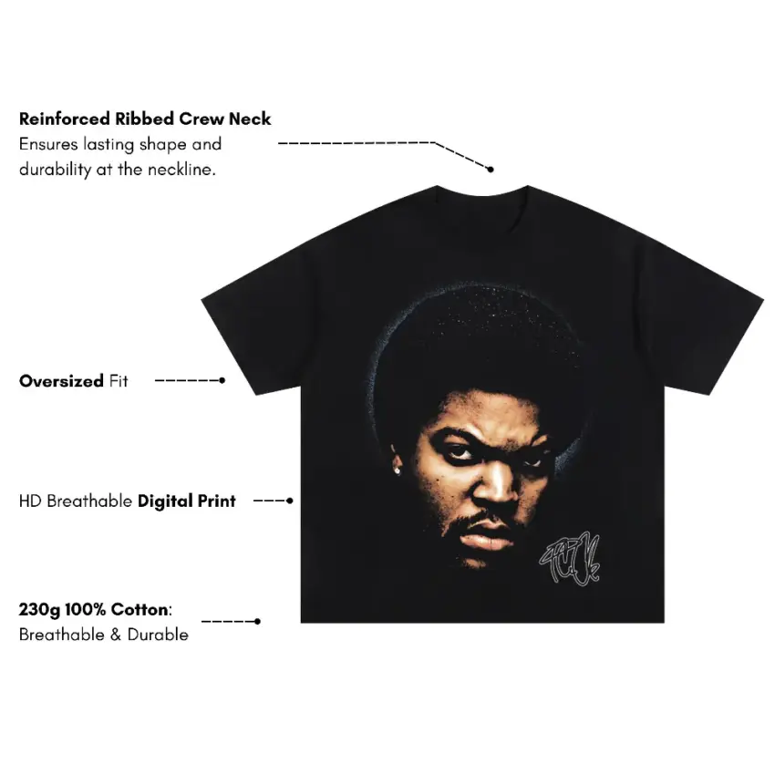 Amerikkkas Most Wanted Oversized Black Graphic Tee - Image 5