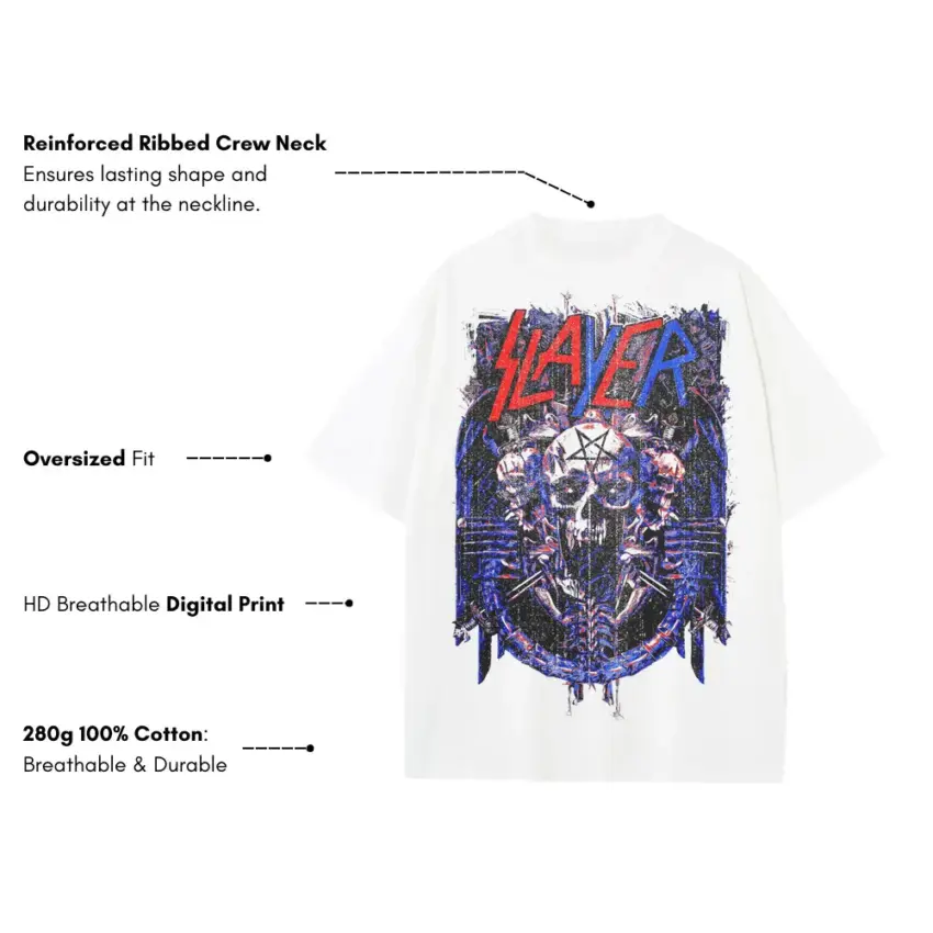 Angel Of Death Heavyweight Oversized White Graphic Tee - Image 5