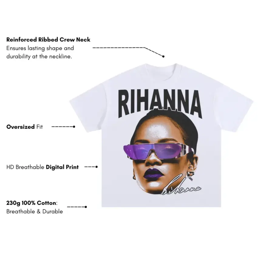 Bad Gal Shades Oversized White Graphic Tee - Image 5