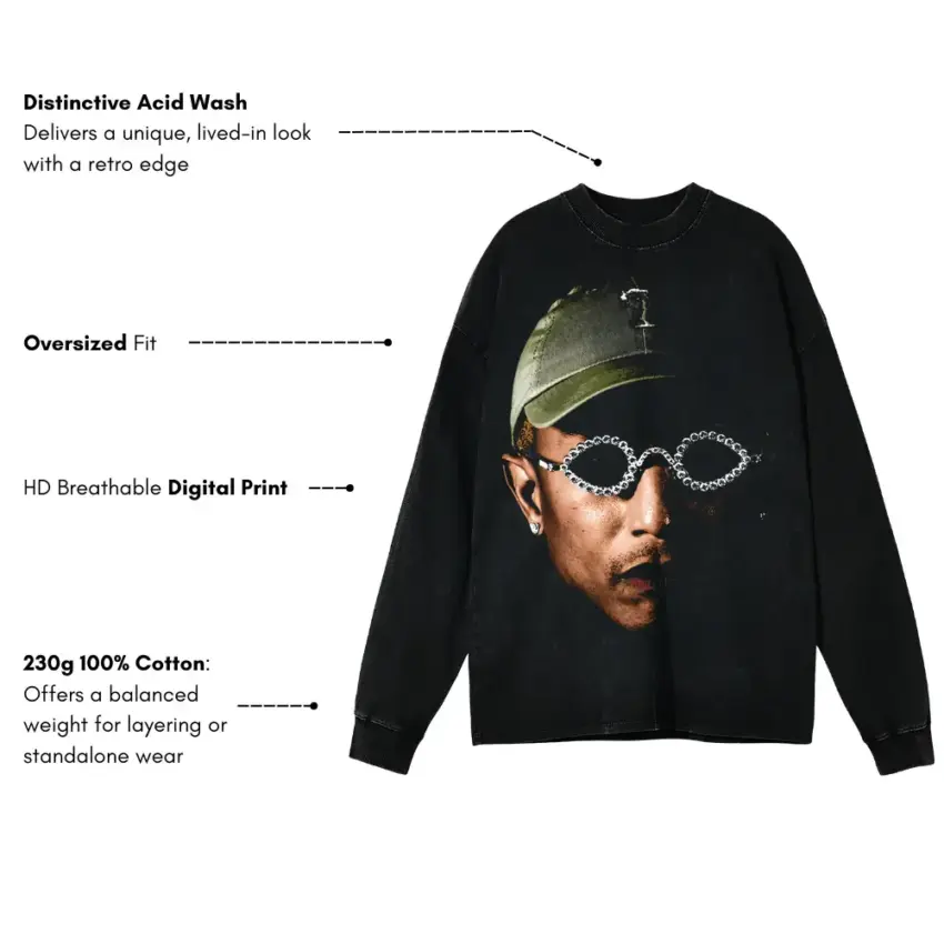 Billionaire Boys Club Aicd Wash Oversized Long Sleeve Shirt - Image 5
