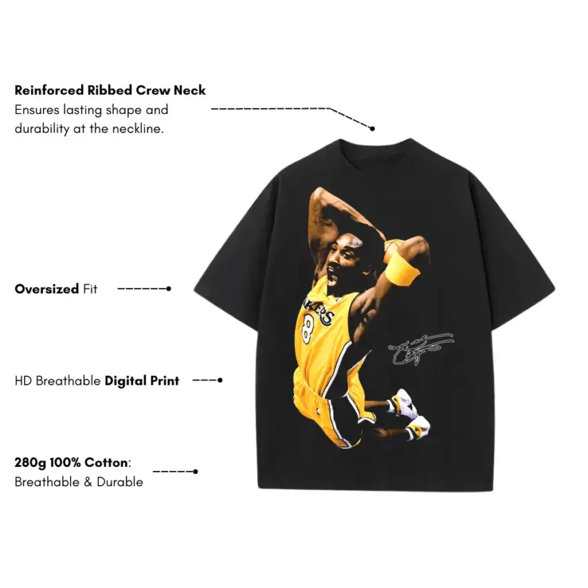 Black Mamba Legacy Heavyweight Oversized Black Graphic Tee - Image 5