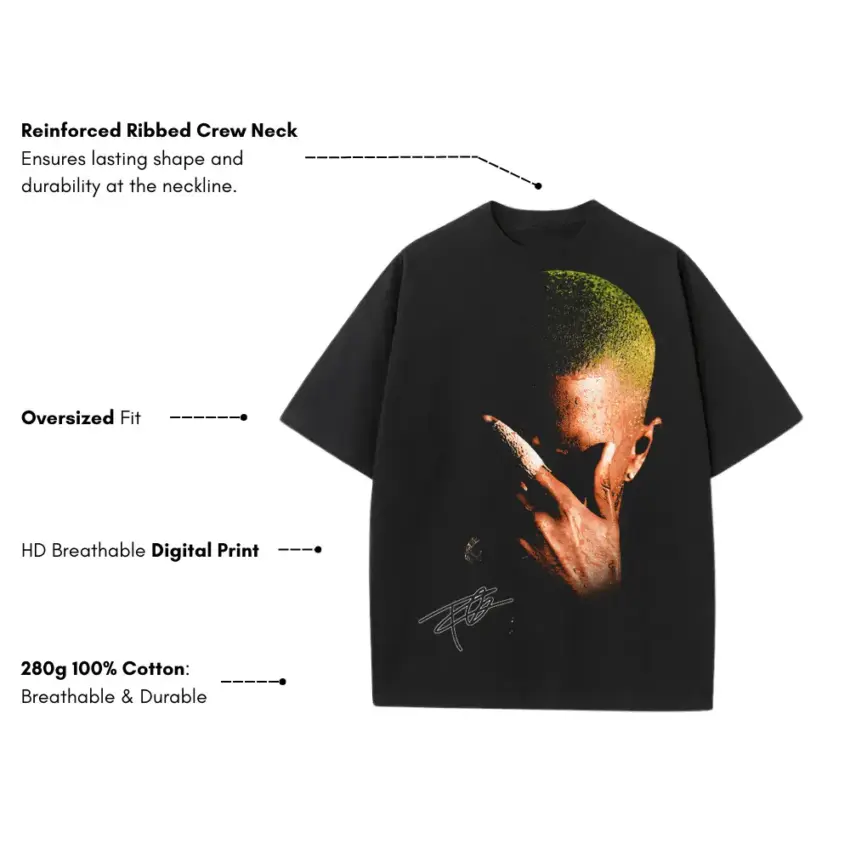Blonde Vision Heavyweight Oversized Black Graphic Tee - Image 5