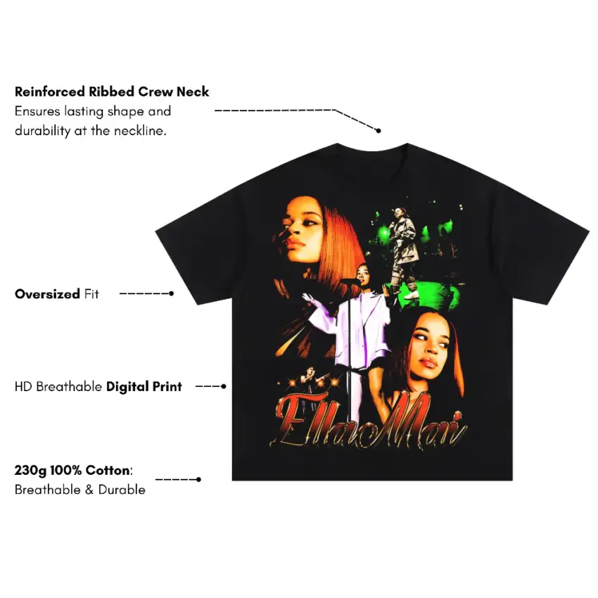 Bood Up Oversized Black Graphic Tee - Image 5