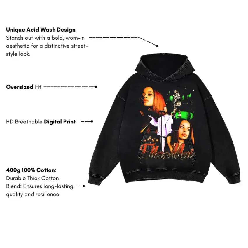 Bood Up Aicd Wash Oversized Hoodie - Image 5