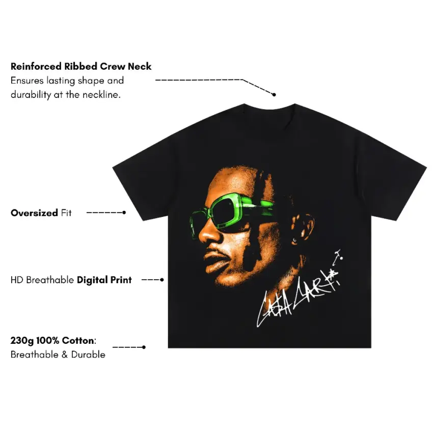 Cactus Jack Oversized Black Graphic Tee - Image 5