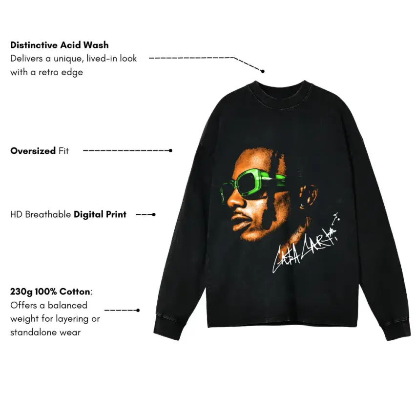 Cactus Jack Aicd Wash Oversized Long Sleeve Shirt - Image 5